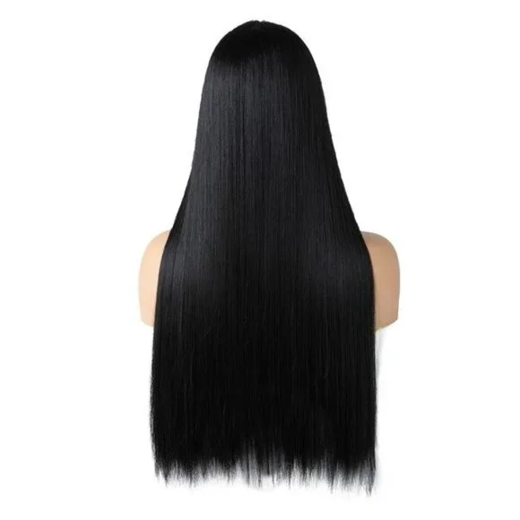 Long Straight Black Lace Front Wigs